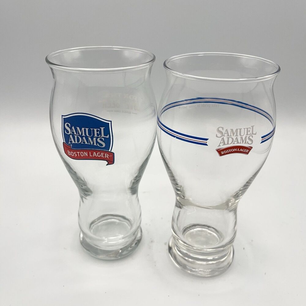Sam Adam's Perfect Pint Style Beer Glass 16oz (2 Glasses) Bar Pub